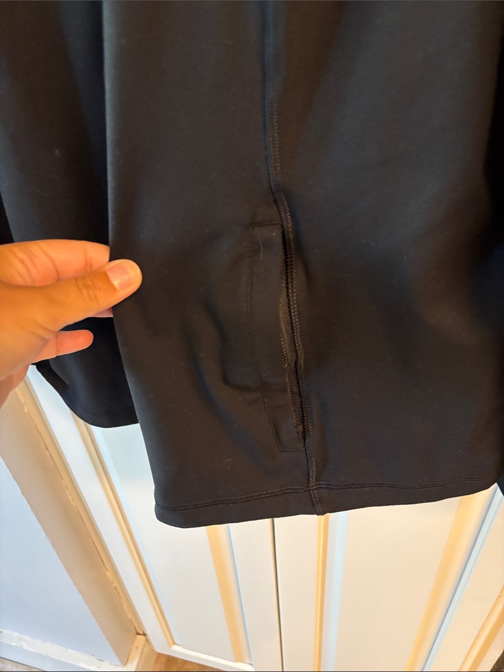 Black Hooded Zip-Front Womens Athletic Jacket - Picture 3 of 5
